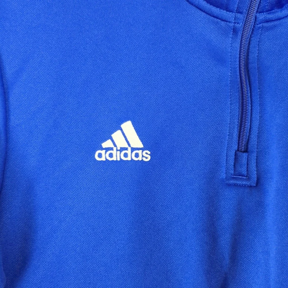 Adidas Climalite Mens Small Blue Quarter Zip Athletic Pullover Training Top